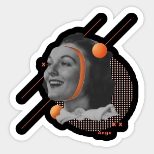 Surrealistic Orange Woman Zesty Art with a Hidden Message Sticker